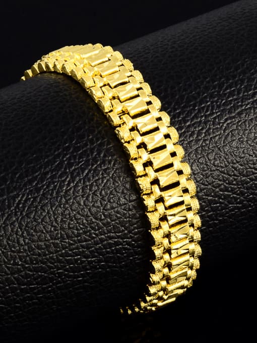 Yi Heng Da Women Exquisite 24K Gold Plated Geometric Shaped Copper Bracelet 2