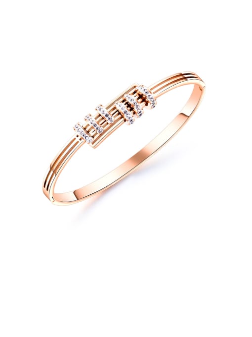 Open Sky Stainless Steel With Rose Gold Plated Simplistic Irregular Bangles
