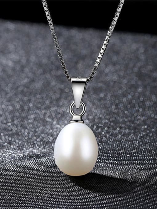 White Sterling Silver seeds with fresh pearl necklace