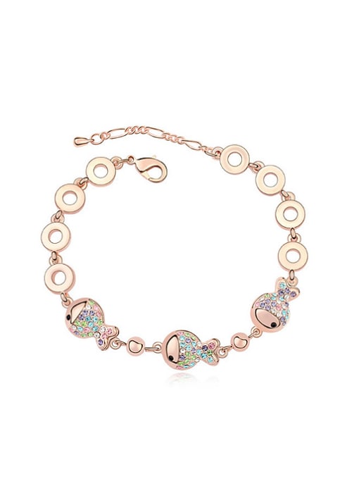 9 Fashion Tiny austrian Crystals Little Fish Alloy Bracelet