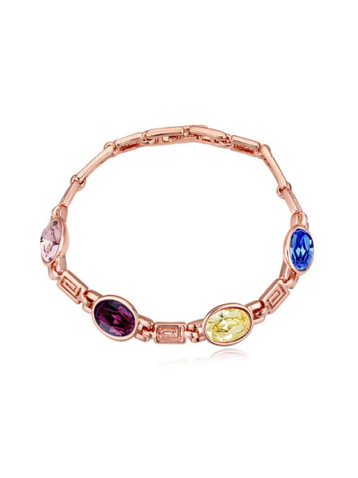 multi-color Fashion Oval austrian Crystals Alloy Bracelet