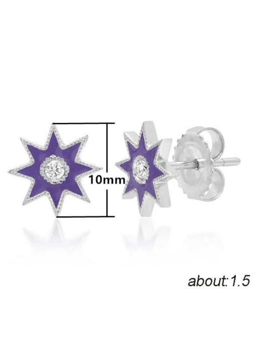 MATCH Copper With Platinum Plated Simplistic Star Stud Earrings 3