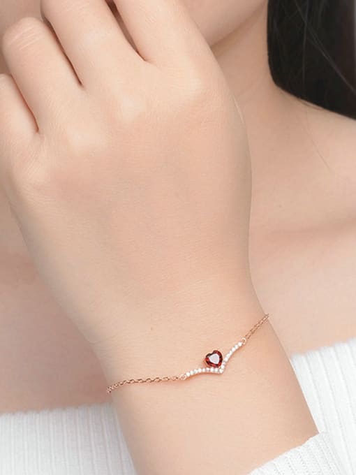ZK Exquisite Heart-shape Rose Gold Plated Bracelet 1