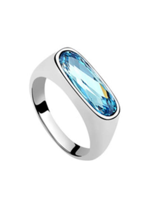 light blue Simple Oval austrian Crystal Alloy Ring