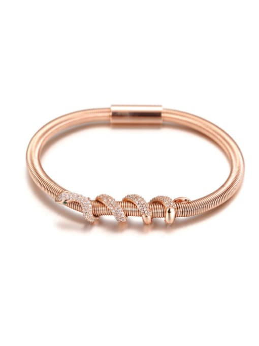 Rose Gold Fashion Personality Snake Shaped Titanium Steel Bracelet