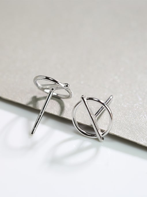 Peng Yuan Simple Geometrical 925 Silver Stud Earrings 1