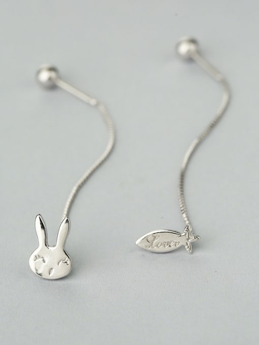 One Silver Cute Animal Shaped Silver Drop Earring 2