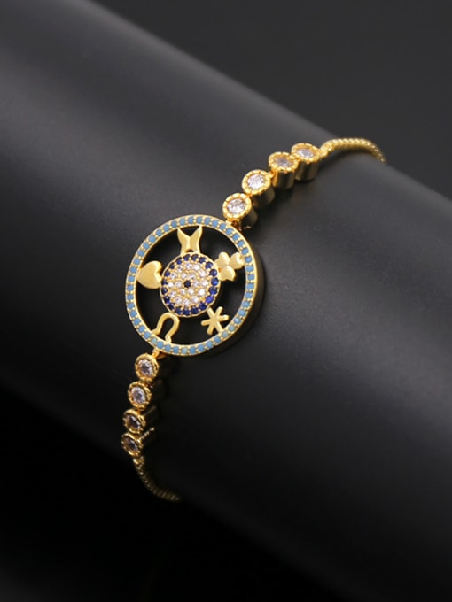 Golden Hollow Round Copper Bracelet