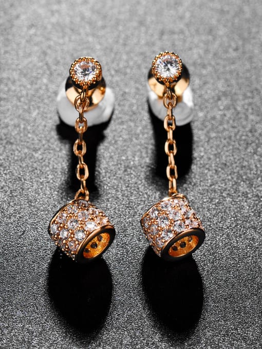 BLING SU Copper With 3A cubic zirconia Trendy Camel bell Drop Earrings 1