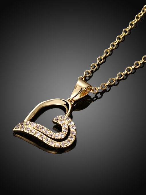 Ronaldo Charming 18K Gold Plated Heart Shaped Rhinestones Necklace 1