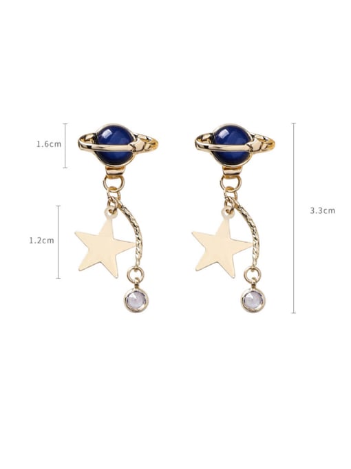 Girlhood Alloy With Imitation Gold Plated Fashion Star Drop Earrings 4