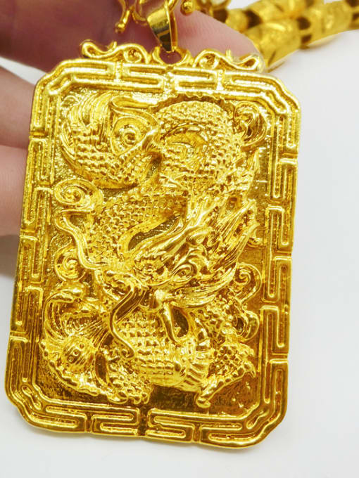 Neayou Men Square Shaped Dragon Necklace 1