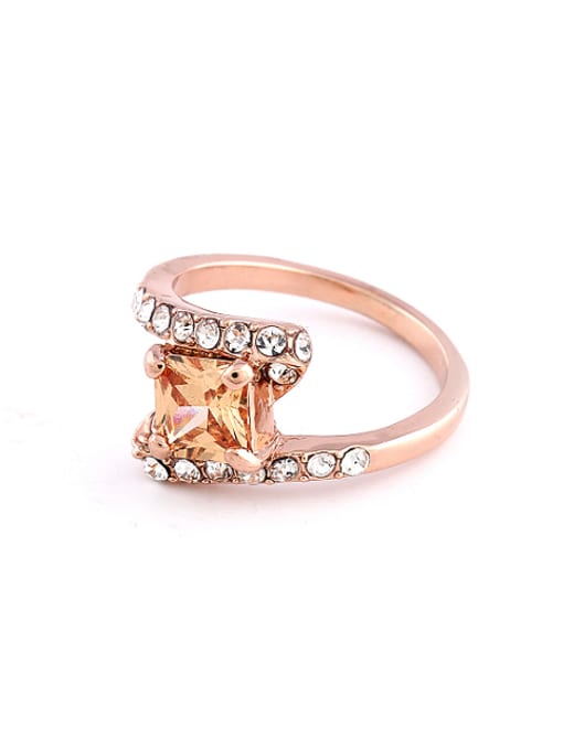 Wei Jia Fashion Square Zircon White Rhinestones Alloy Ring