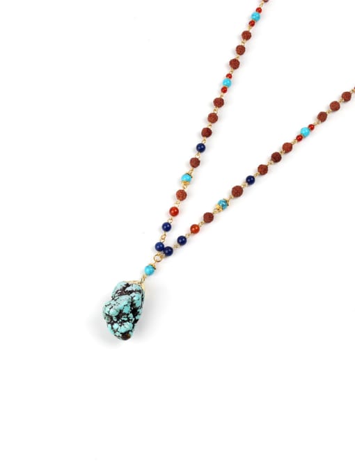 handmade Irregular Turquoise Pendant Creative Fashion Necklace 1