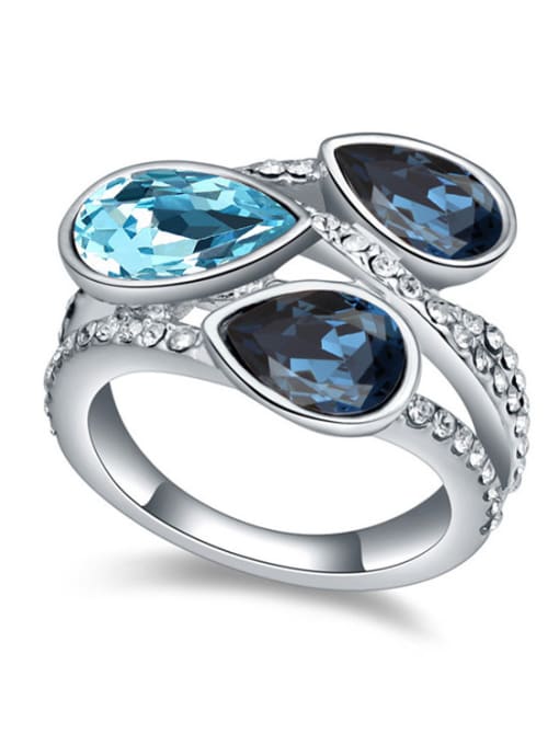 royal Exaggerated Water Drop austrian Crystals Alloy Ring