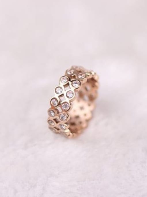 GROSE 2018 Double Lines Zircons Fashion Ring 0