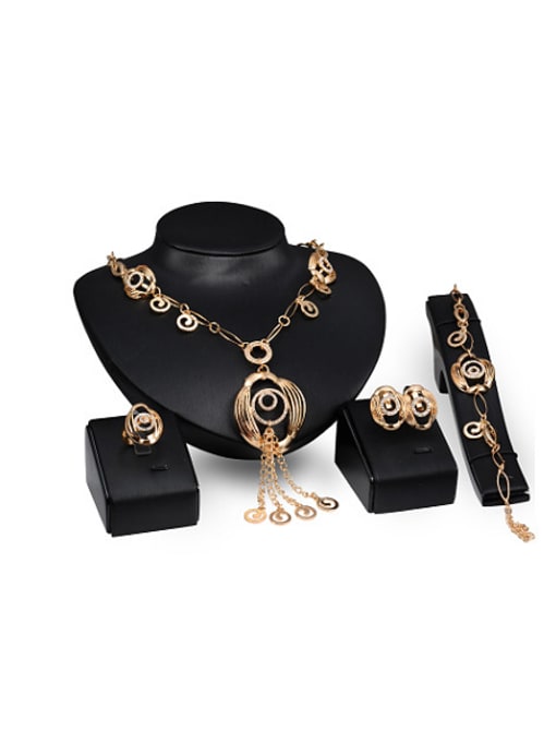 BESTIE 2018 Alloy Imitation-gold Plated Ethnic style Rhinestones Four Pieces Jewelry Set 0