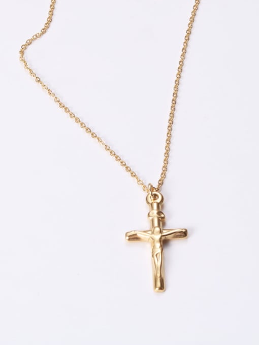 F cross 30 * 15 Necklace 40 5 Alloy With Gold Plated Simplistic Cross Necklaces