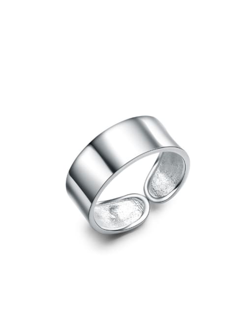 kwan Simple Style Smooth S925 Silver Opening Ring