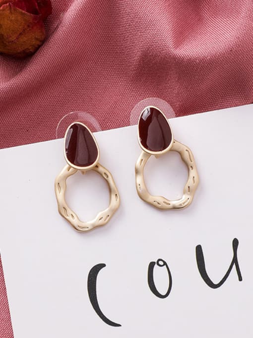 10#12698 Alloy With Rose Gold Plated Simplistic Geometric Stud Earrings