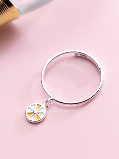 Rosh S925 silver ring, women's wind, personality, small lemon ring, lovely sweet fruit opening ring J3924 3