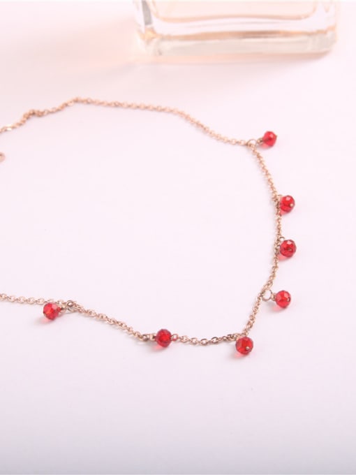 GROSE Korean Fashion Ruby Clavicle Necklace 1