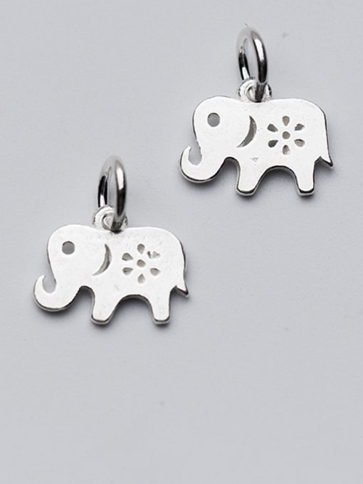 FAN 925 Sterling Silver With Silver Plated Cute Animal Elephant Charms 0