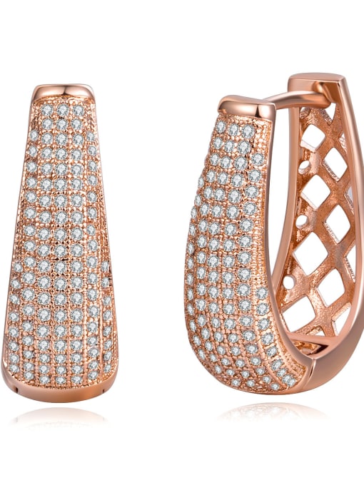 Rose Gold Copper inlaid AAA zircons with delicate glistening studs