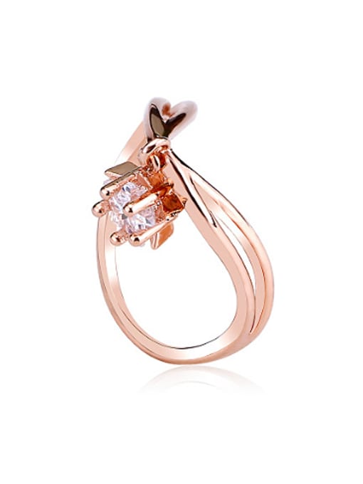 OUXI Women All-match Heart-shaped Zircon Ring