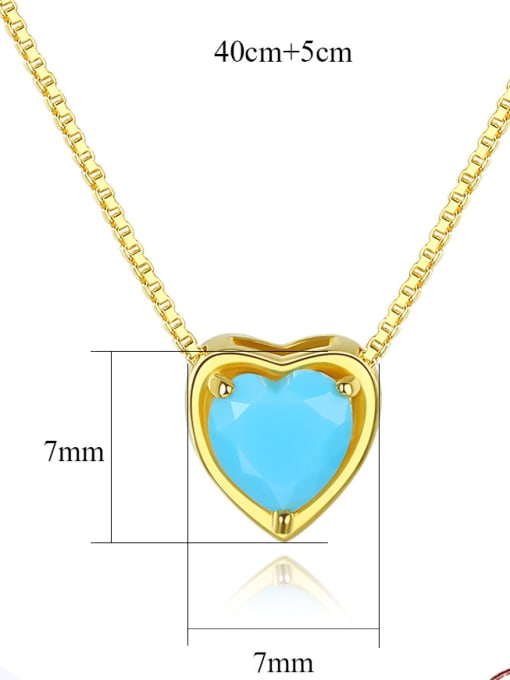 CCUI Sterling silver minimalist heart-shaped semi-precious stones necklace 4