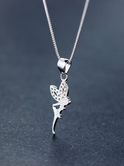 Rosh S925 silver beautiful angel zircon necklace 3