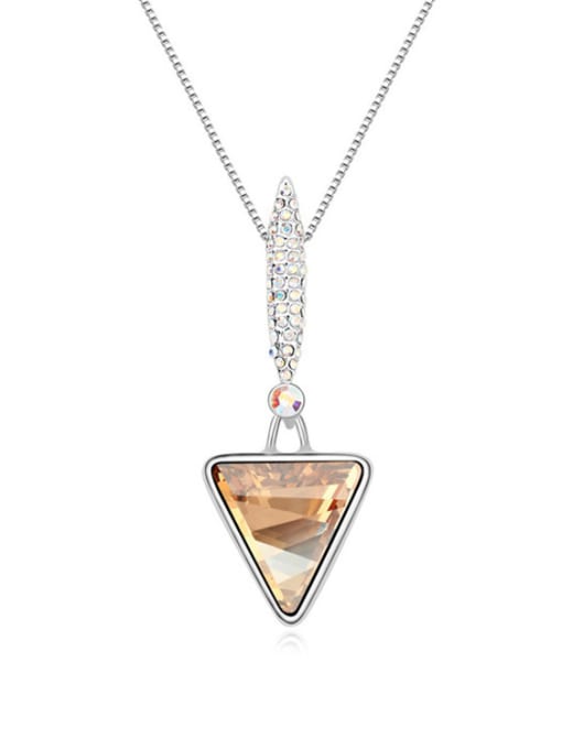 QIANZI Simple Triangle austrian Crystal Alloy Necklace 2