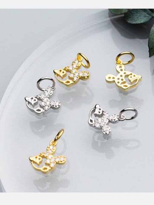 FAN 925 Sterling Silver With 18k Gold Plated Cute Mickey Charms 3