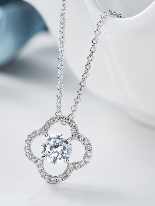 CEIDAI Simple austrian Crystal Flowery Zircon Necklace 2