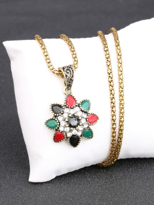 Gujin Bohemia style Tricolor Resin stones White Crystals Three Pieces Jewelry Set 1