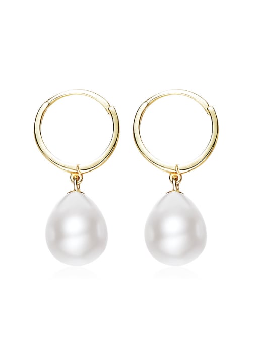 CEIDAI Fashion Water Drop Freshwater Pearl 925 Silver Earrings 0
