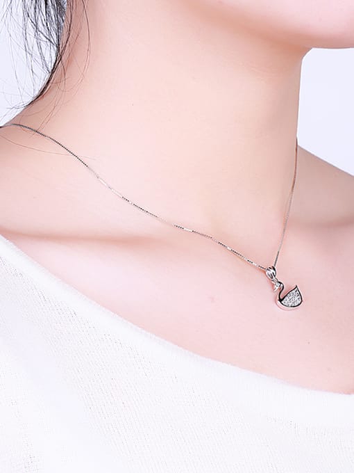 One Silver All-match Swan Necklace 1