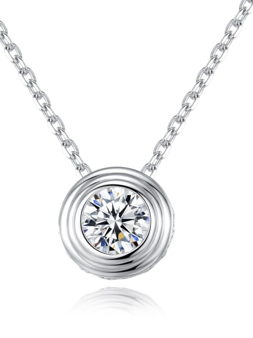 CCUI Sterling silver with 3A zircon minimalist round necklace 0