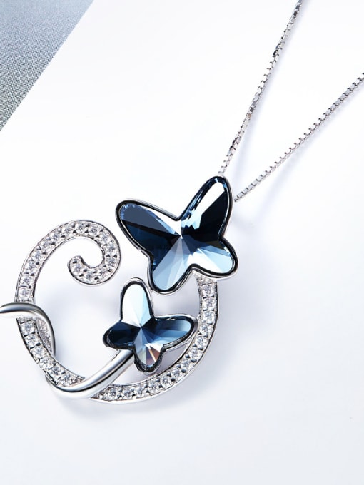 CEIDAI 2018 2018 S925 Silver Butterfly Shaped Necklace 2