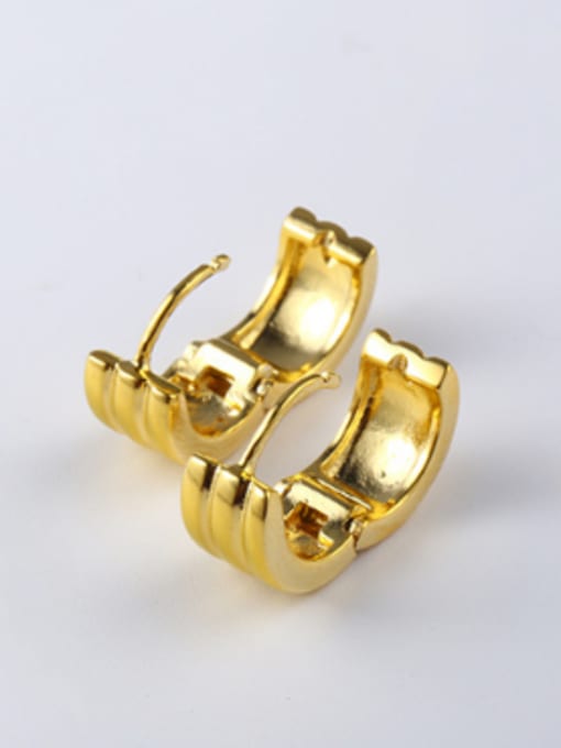 XP Ethnic style Smooth Gold Plated Clip Earrings 2