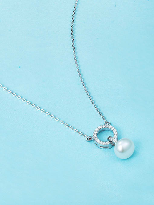 UNIENO 2018 925 Silver Pearl Necklace 2