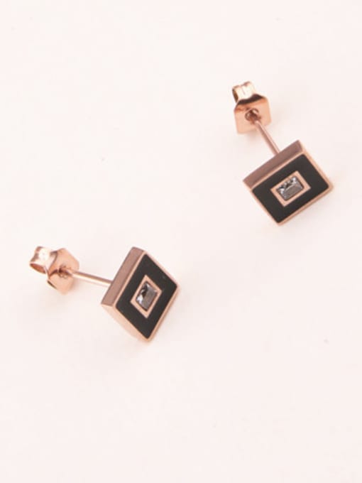 GROSE Simple Square Rhinestones Stud Earrings 0