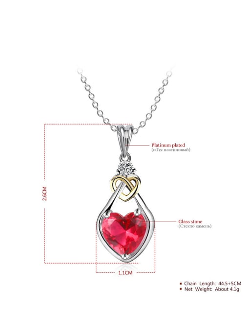 Ronaldo Copper Platinum Plated Glass Stone Heart Three Pieces Jewelry Set 1