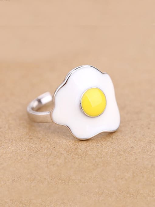 Peng Yuan Personalized Egg Silver Opening Ring 0