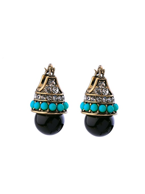 KM Retro Personality Color Resin Clip stud Earring 0