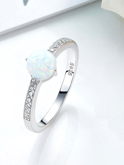 CEIDAI Fashion Opal stone Cubic Zirconias 925 Silver Ring 2