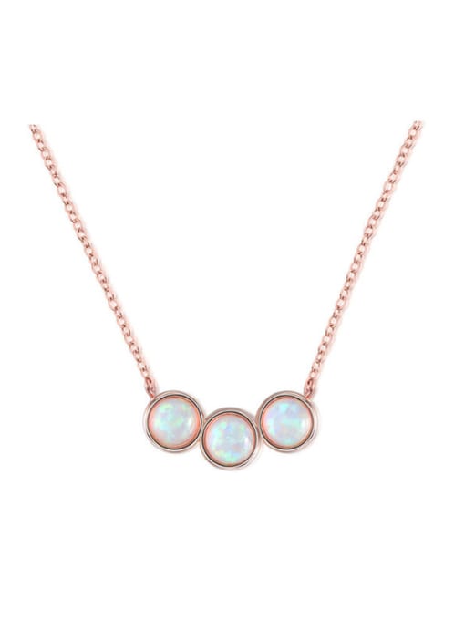 Rose Gold Fashion rose-gold protein write-Opal Zircon Necklace