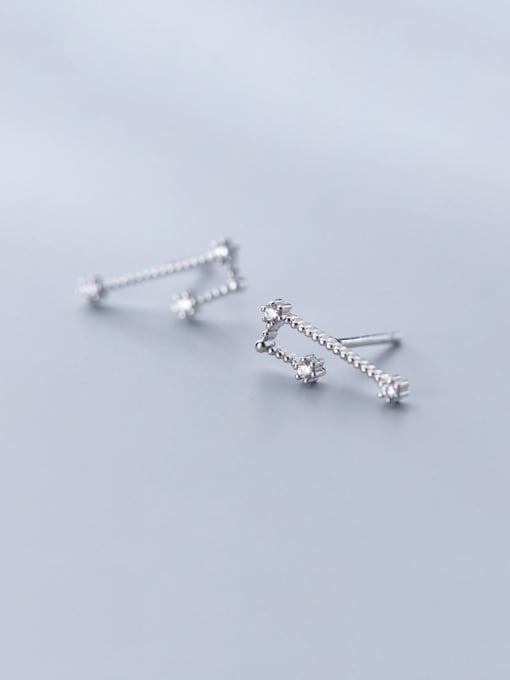 Taurus 925 Sterling Silver With Cubic Zirconia Simplistic Constellation Stud Earrings