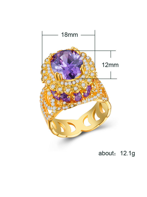 MATCH Copper With Cubic Zirconia Exaggerated Oval  Rings 4