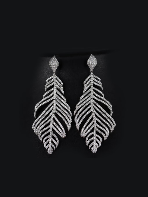 L.WIN Luxury Leaves-shape drop earring 0